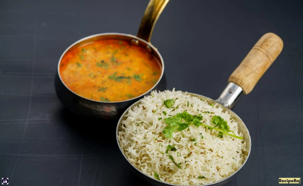 Lahsuni Dal Palak and Jira Rice