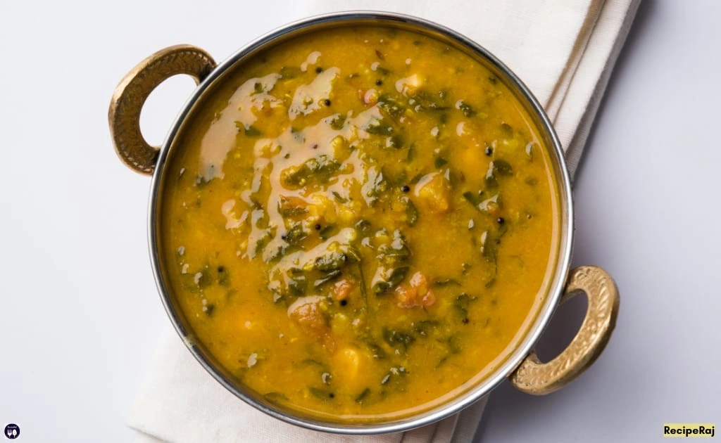 Lahsuni Dal Palak and Jira Rice